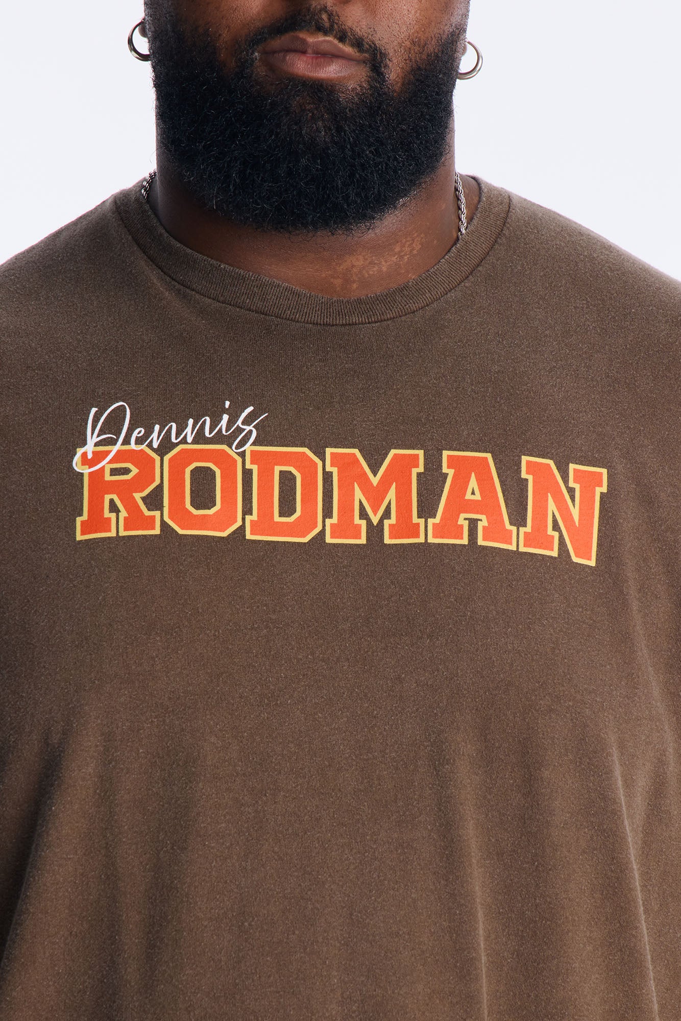Dennis Rodman The Worm Vintage Washed Short Sleeve Tee - Chocolate