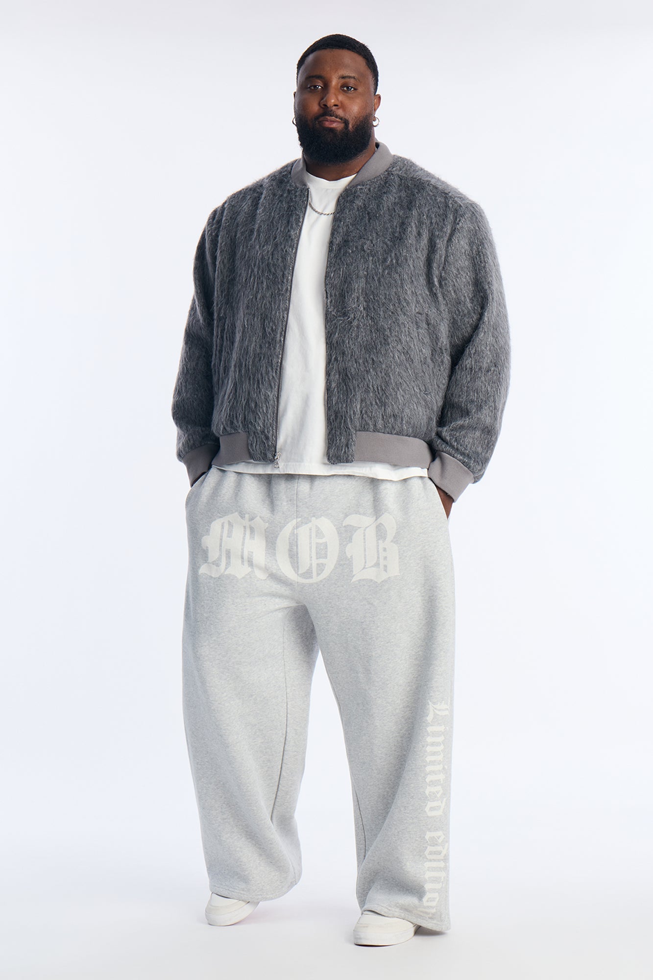 Mob Wide Leg Sweatpants - Grey