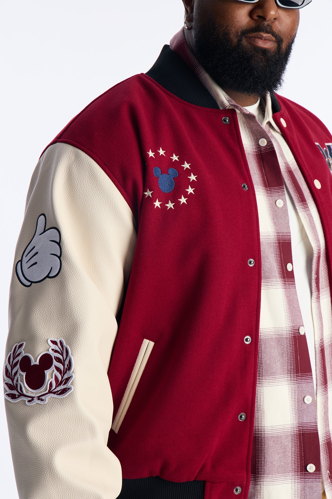Disney Mickey Mickey Varsity Jacket - Burgundy