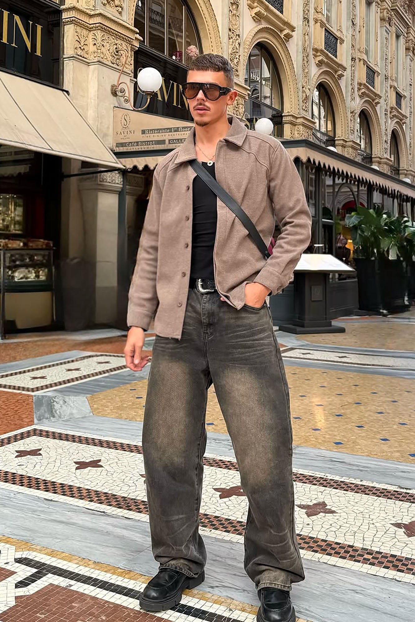 Baggy Dark Wave Jeans - Black Wash