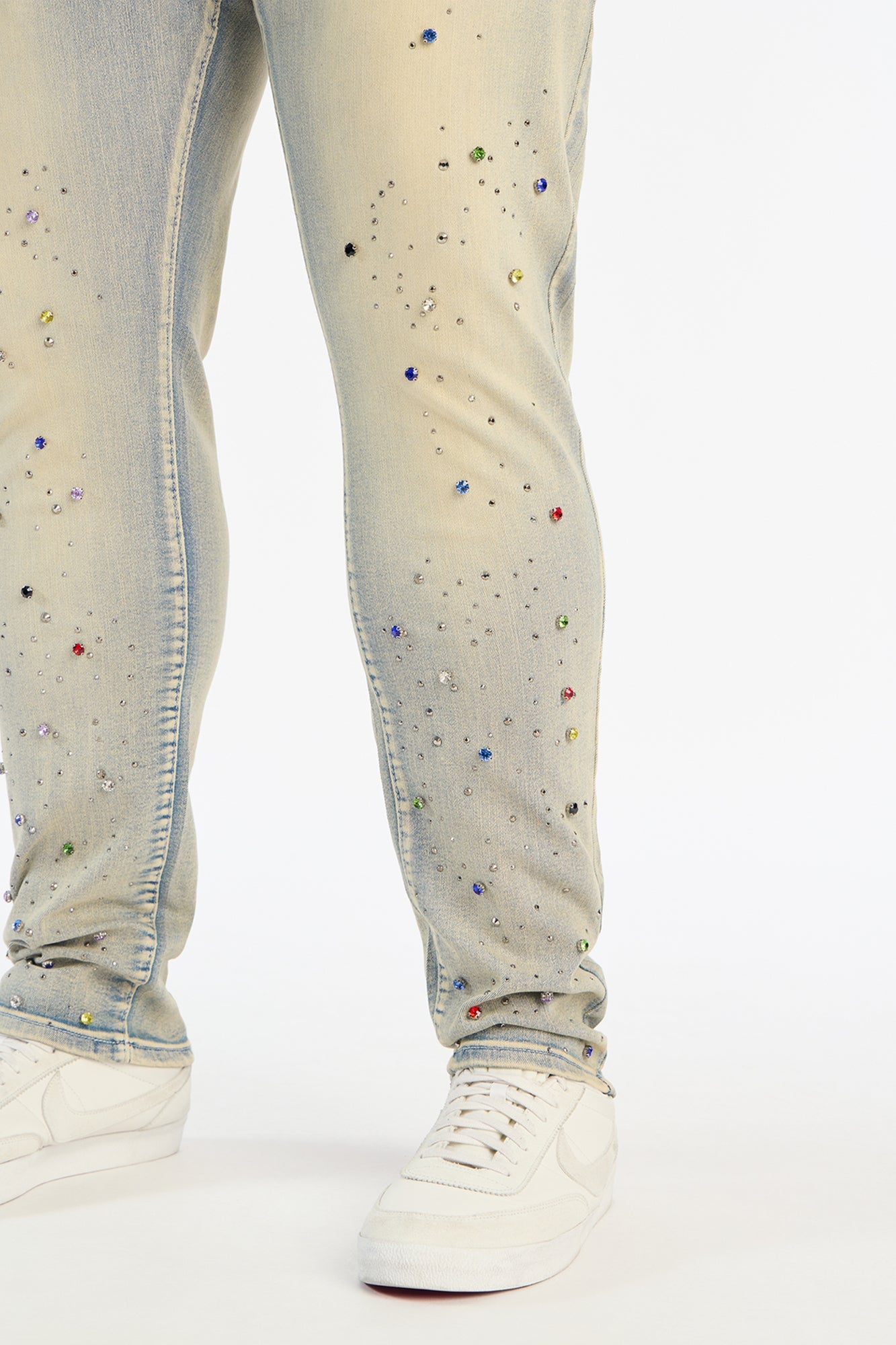 Stacked Skinny One Infinity Jeweled Jean - Light Wash