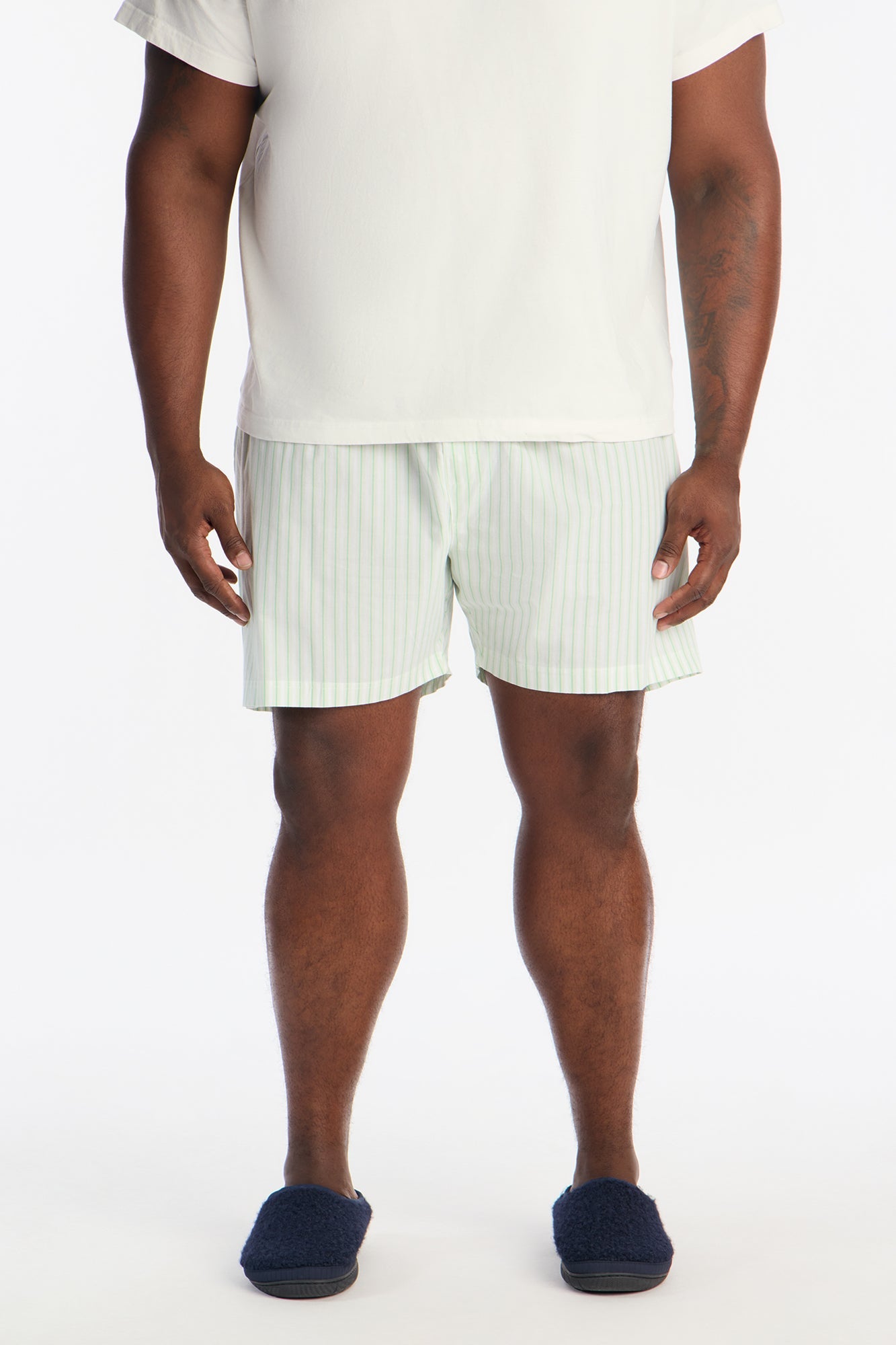 Classic Striped Cotton Boxer - Green