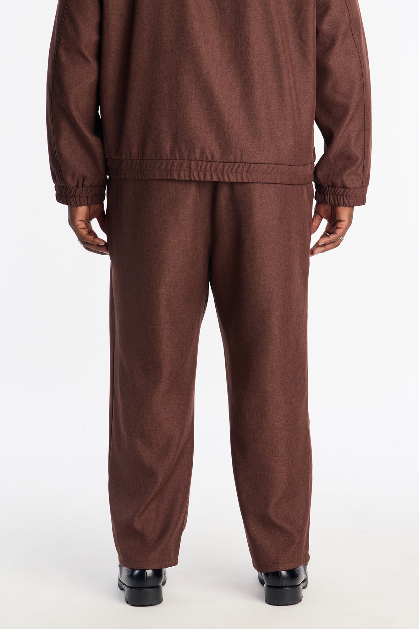 Straight Zip Tone Trouser - Brown