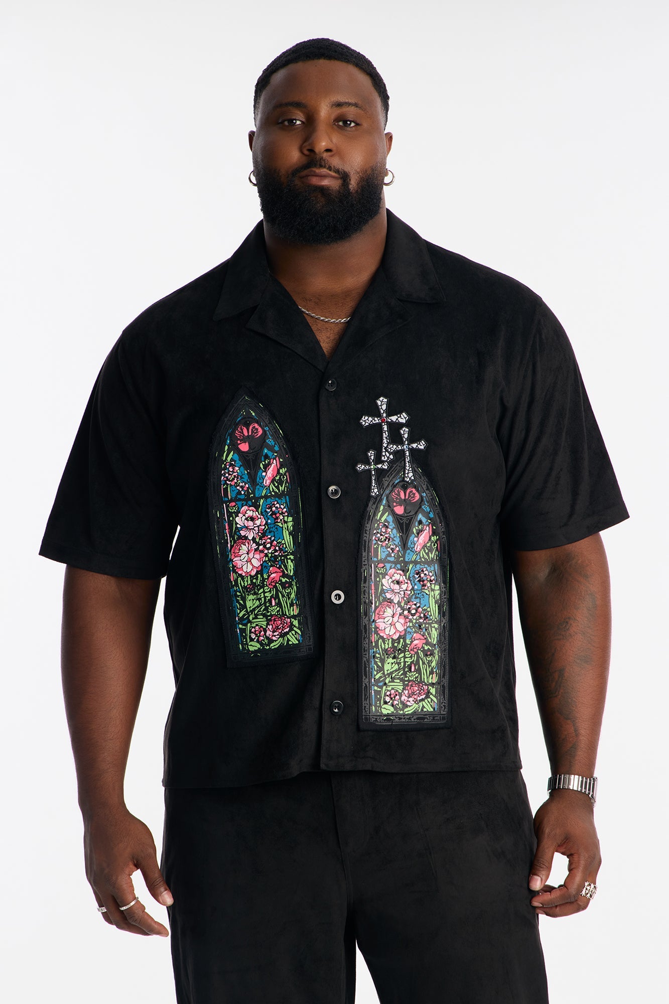 Stained Truth Cuban Button Up Shirt - Black