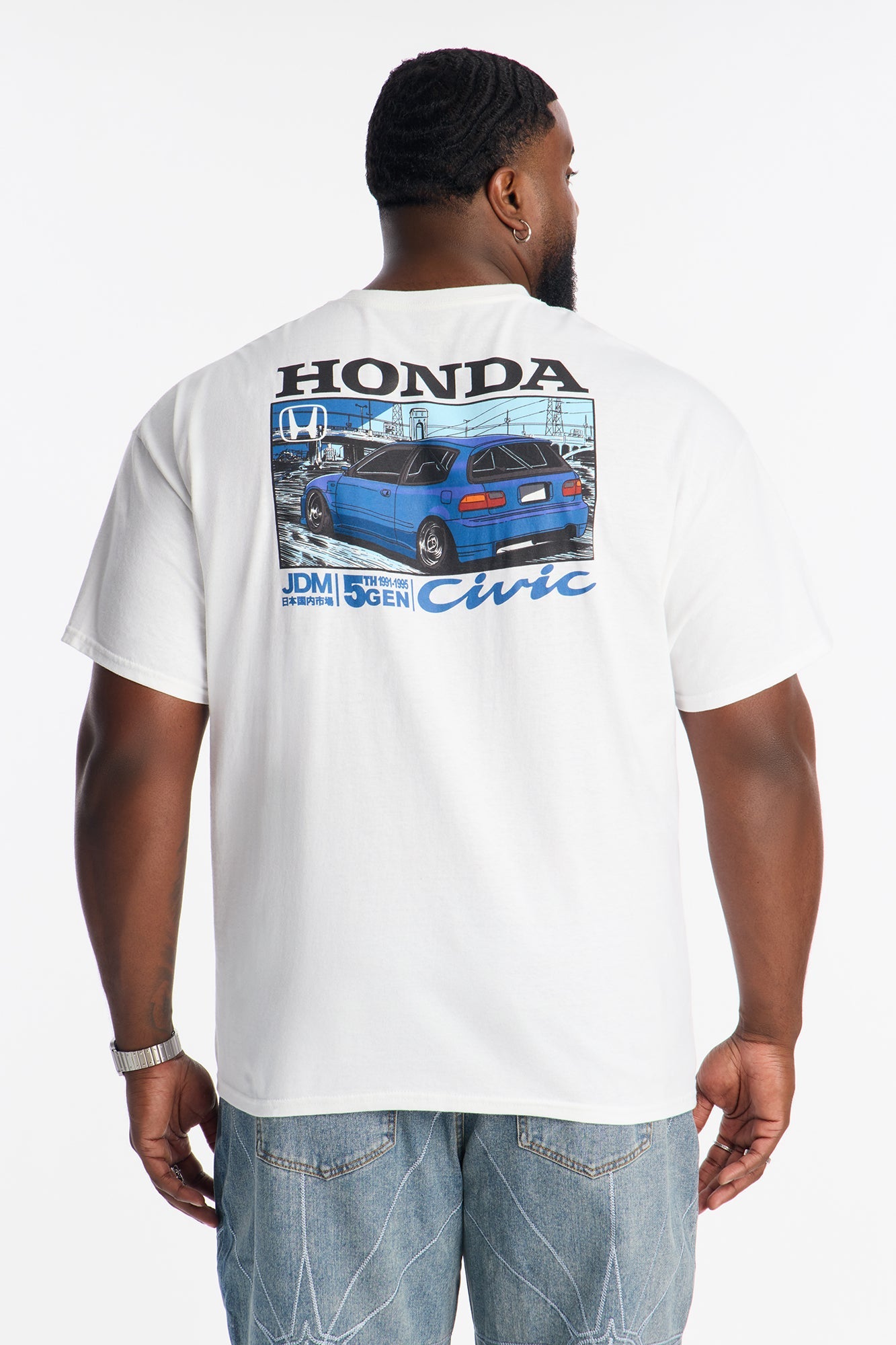 Honda Civic Hatchback JDM Short Sleeve Tee - White