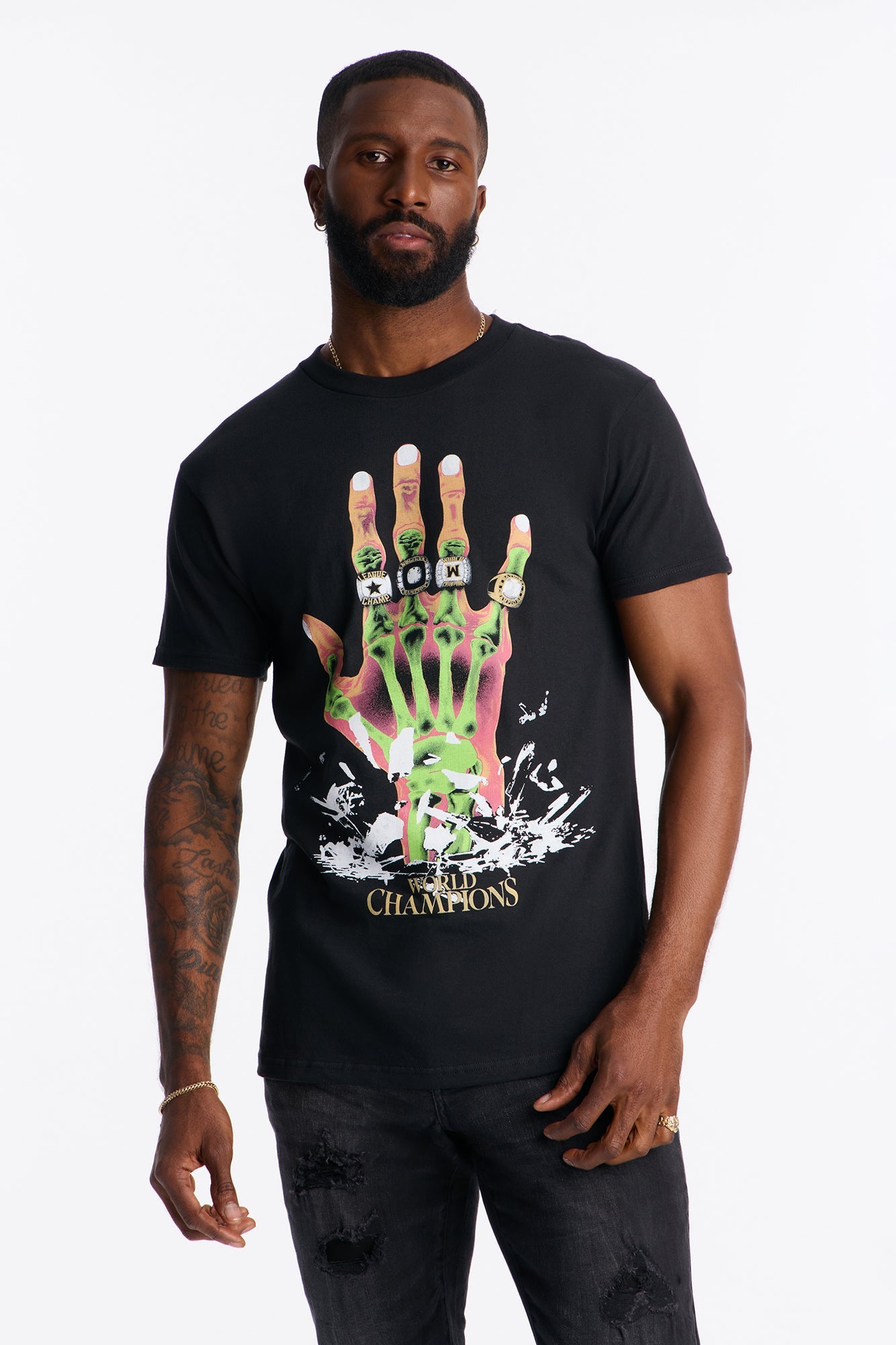 Forever World Champs Short Sleeve Tee - Black Wash