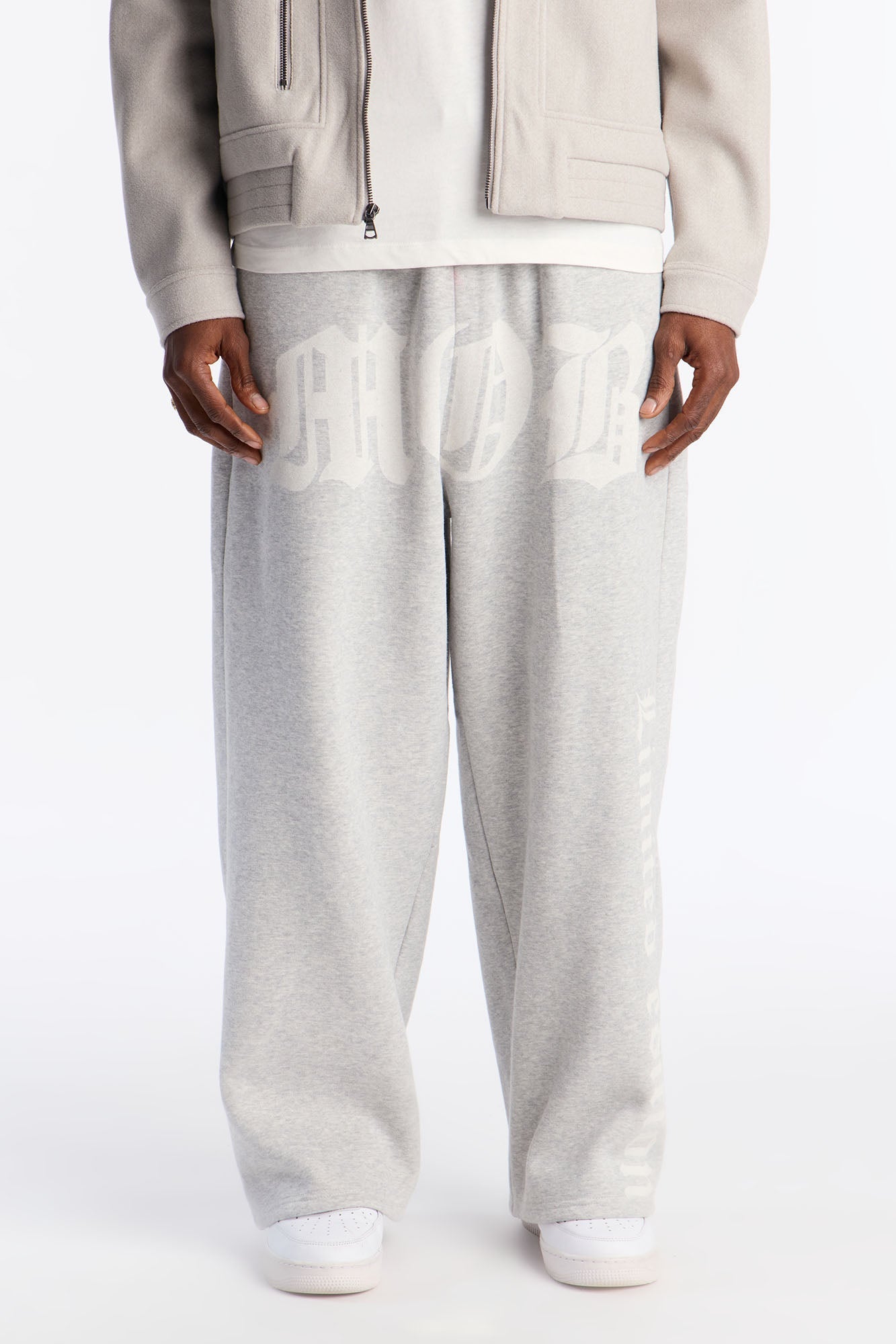 Mob Wide Leg Sweatpants - Grey