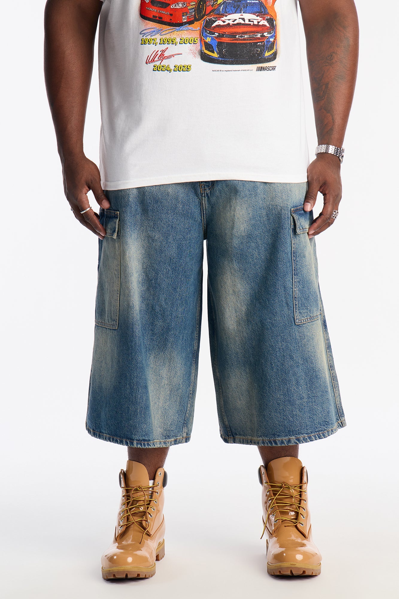 Super Baggy On Deck Cargo Denim Short - Dark Wash