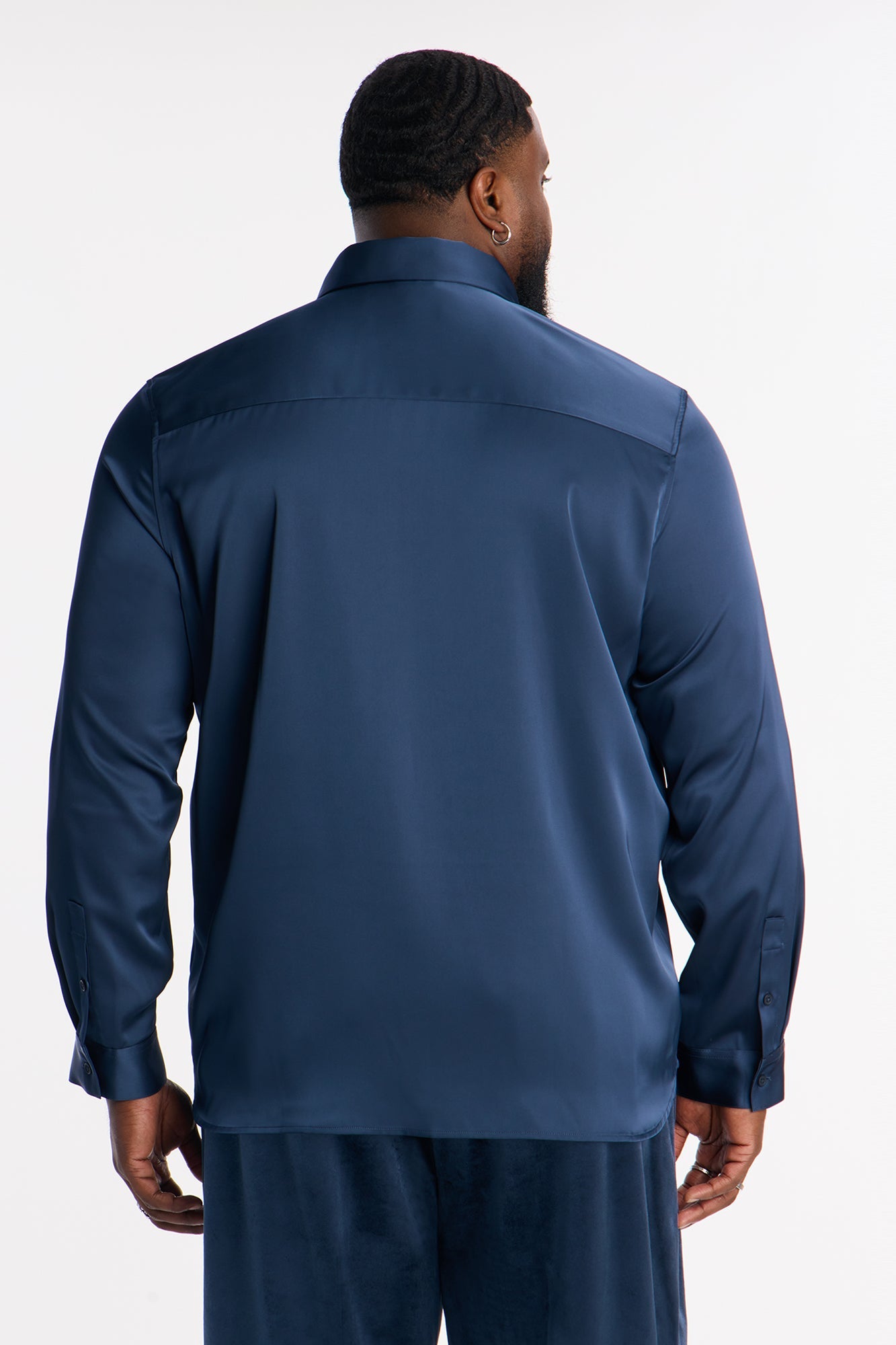 Luxe Easy Flow Button Up Shirt - Navy