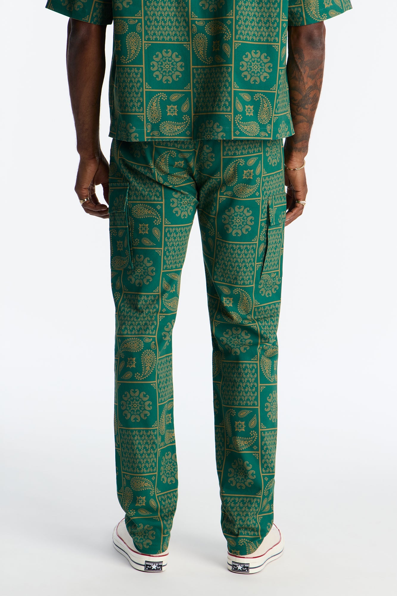Slim Clinton Hill Mosaic Twill Cargo Pant - Green