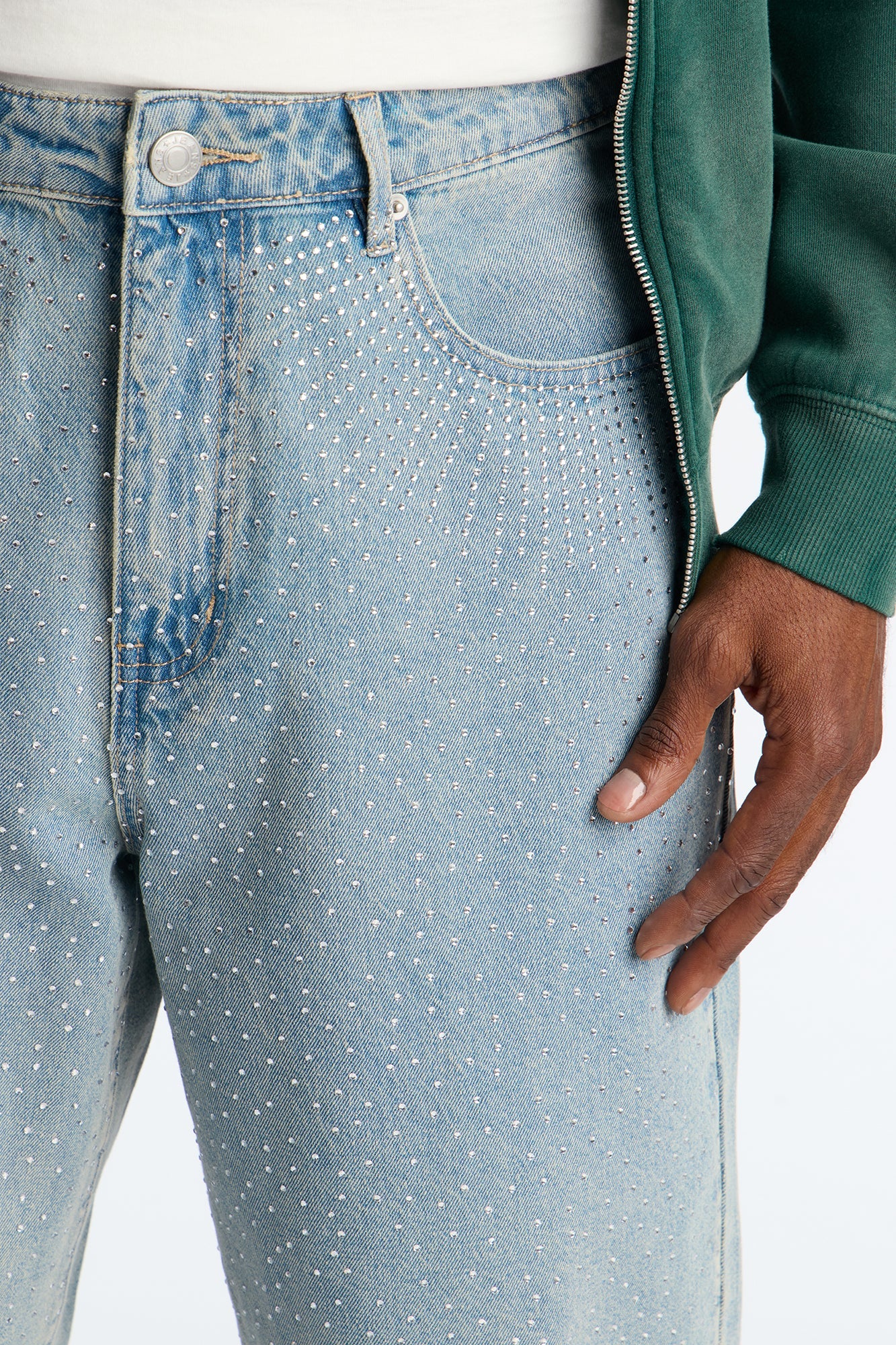 Baggy All Gem Denim Short - Light Blue Wash
