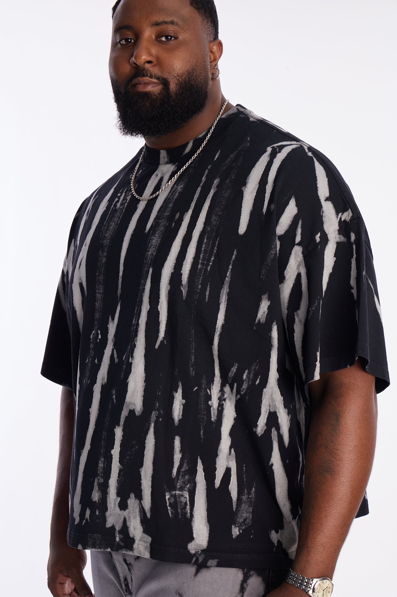 Boxy Brushstroke Tee - Black