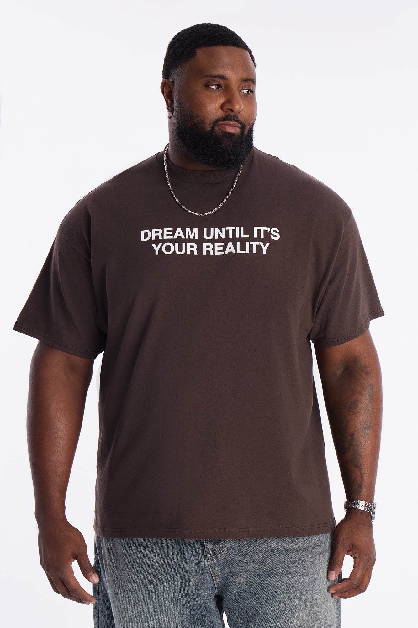 Dream Until Its Your Reality Short Sleeve Tee - Brown