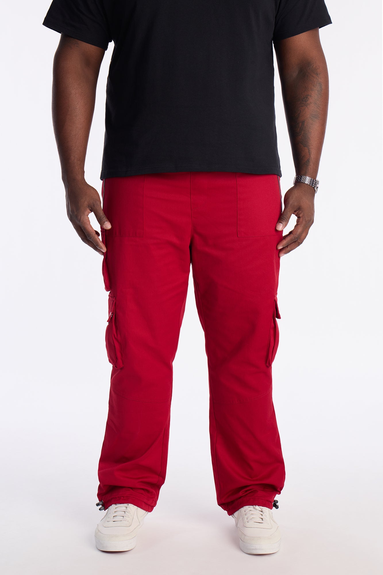 Roaming Twill Cargo Pants - Red