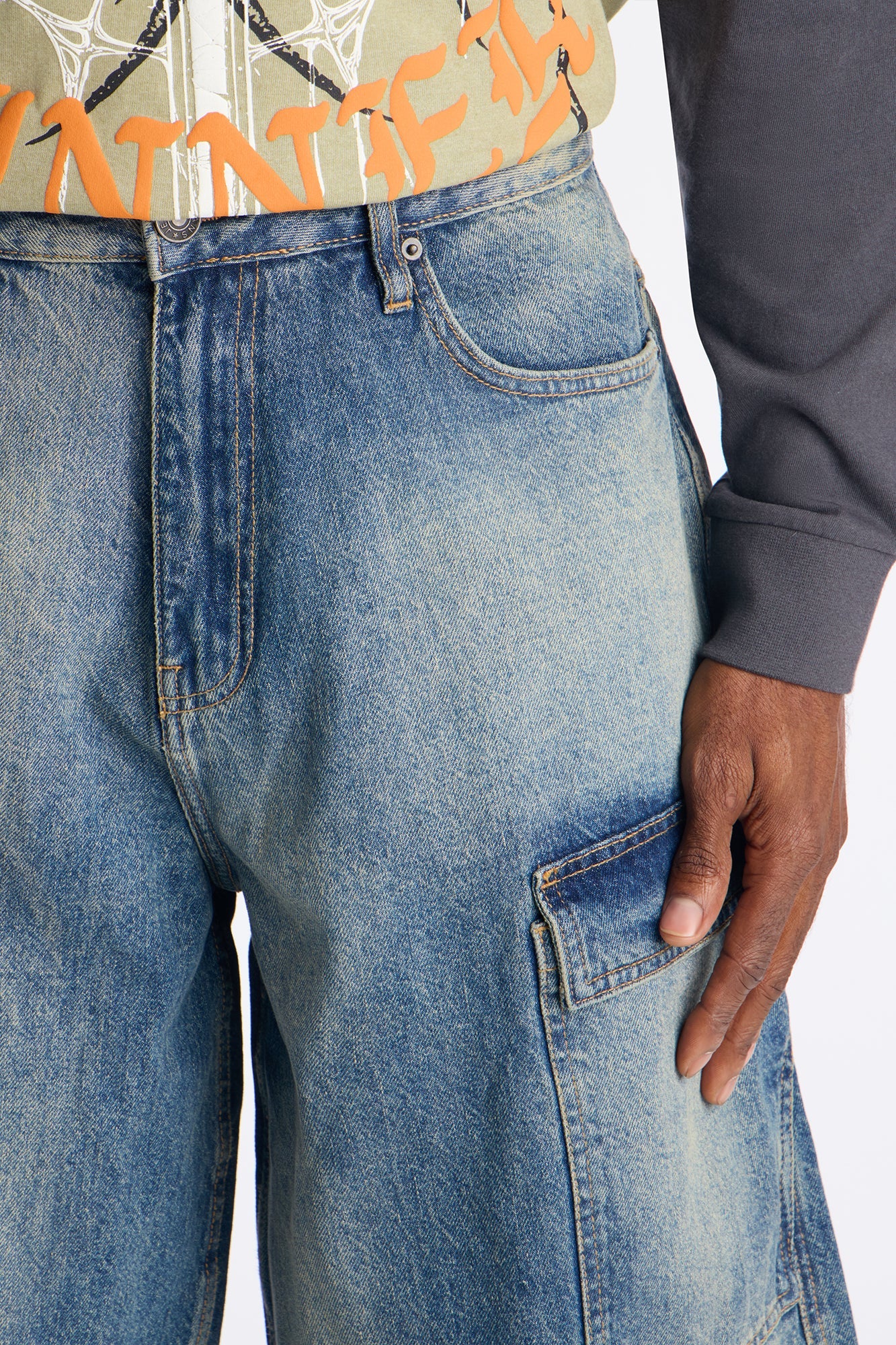 Super Baggy On Deck Cargo Denim Short - Dark Wash