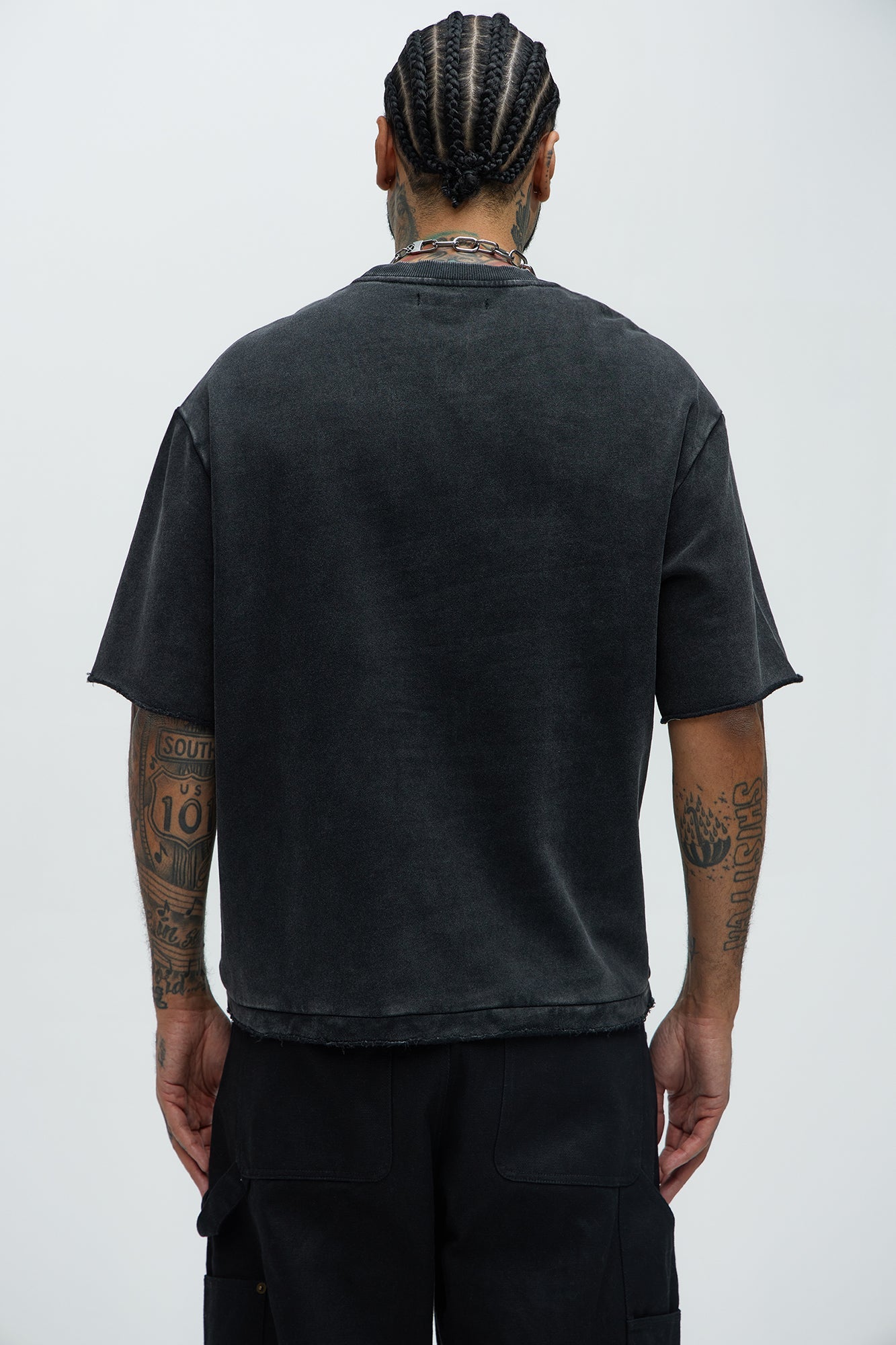 Tyson Rave Patched Heavy Wash Relaxed Tee - Black Wash