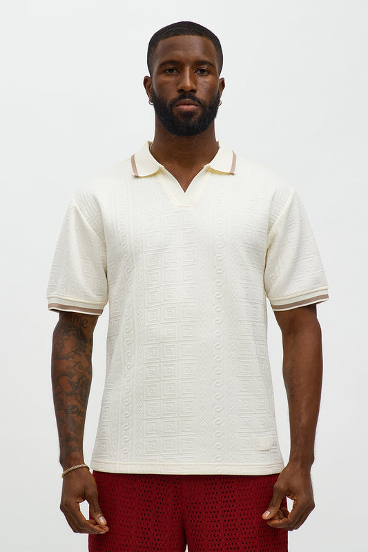 Versailles Grid Polo - Cream