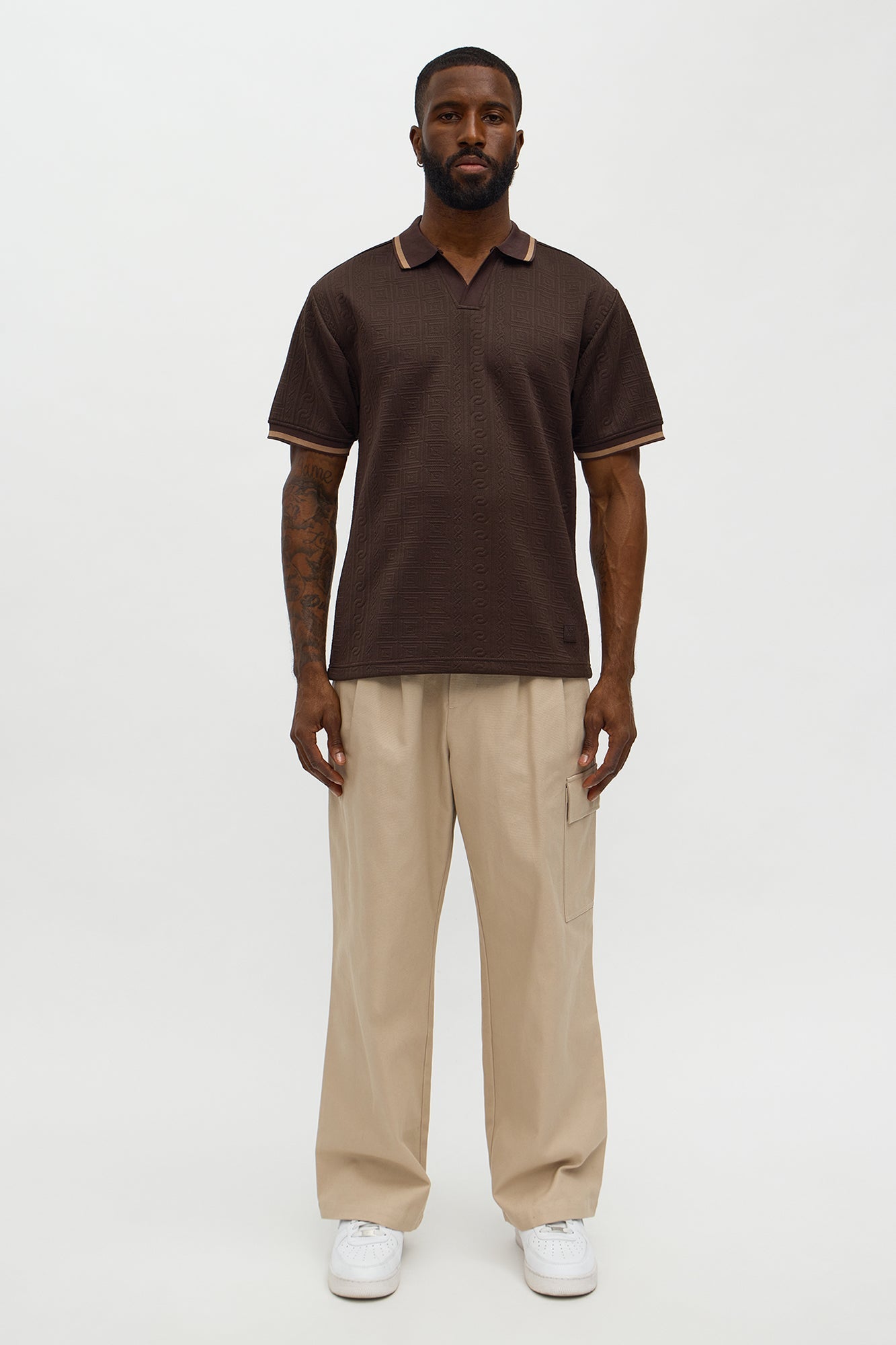 Versailles Grid Polo - Brown