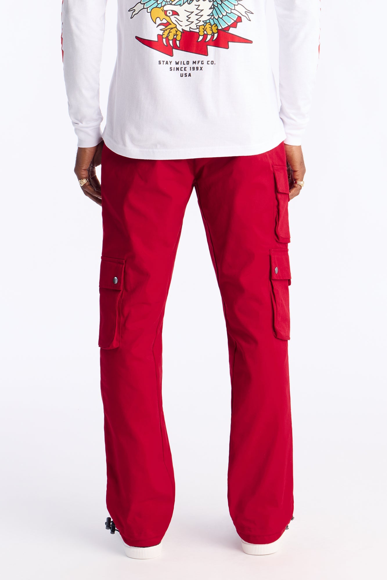 Roaming Twill Cargo Pants - Red