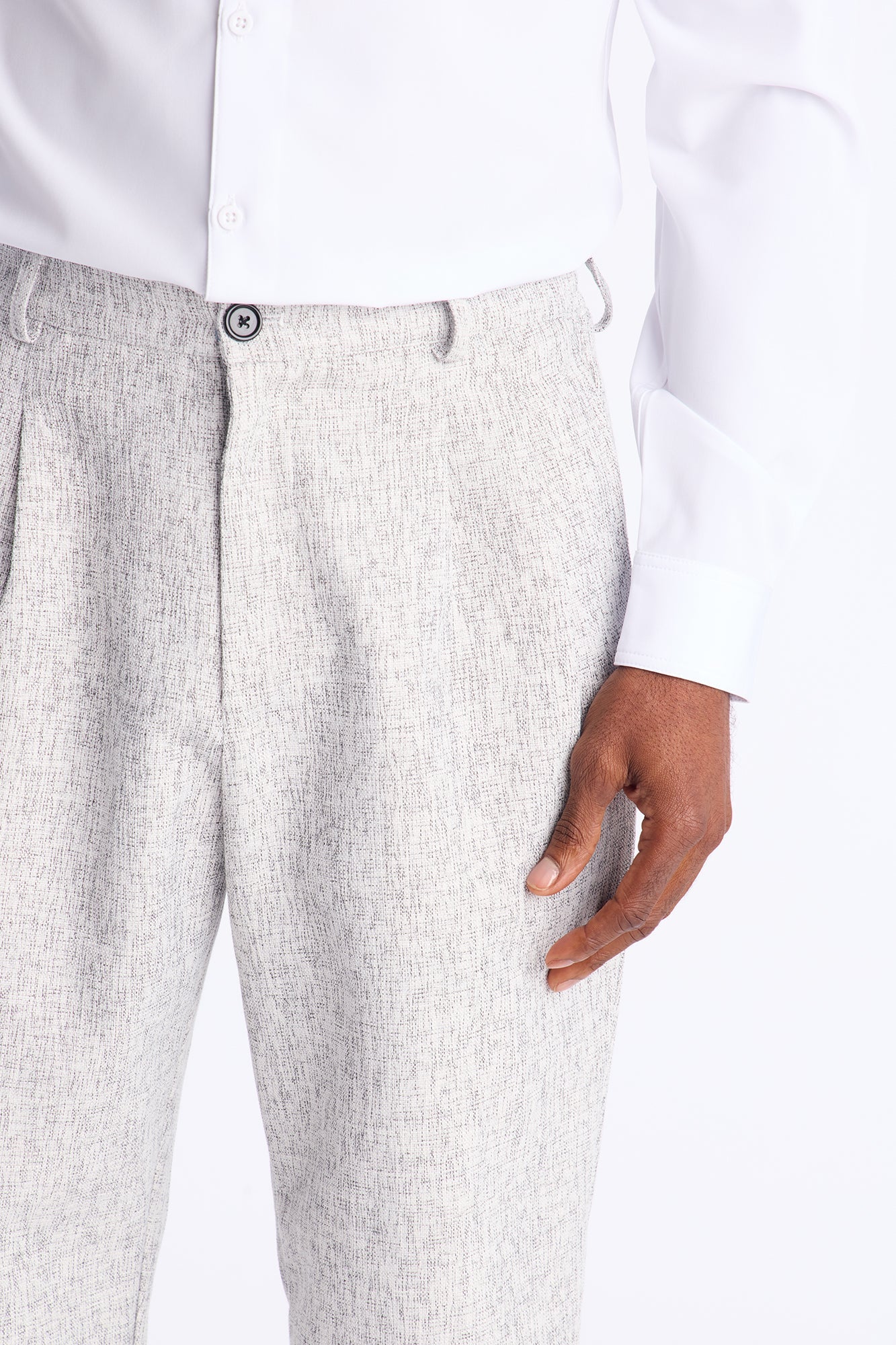 Straight Bleeker Pleated Trouser - Cream