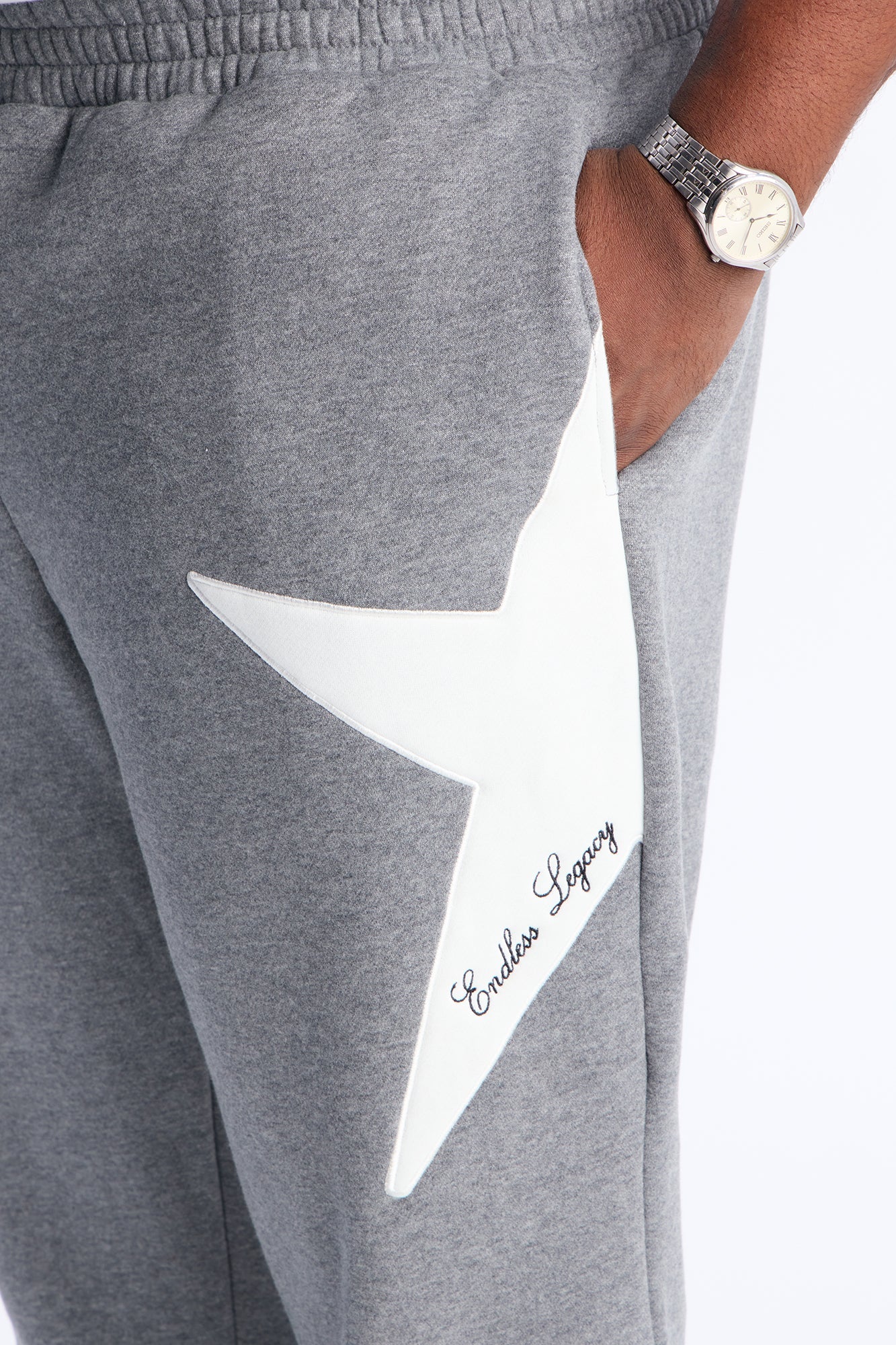 Star Slim Flare Sweatpants - Grey