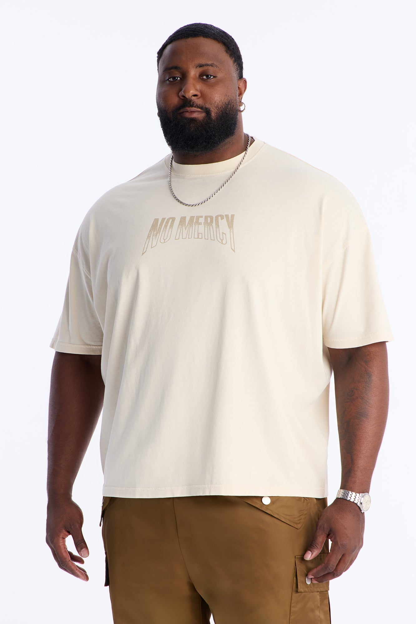 No Mercy Angelic Oversized Short Sleeve Tee - Cream