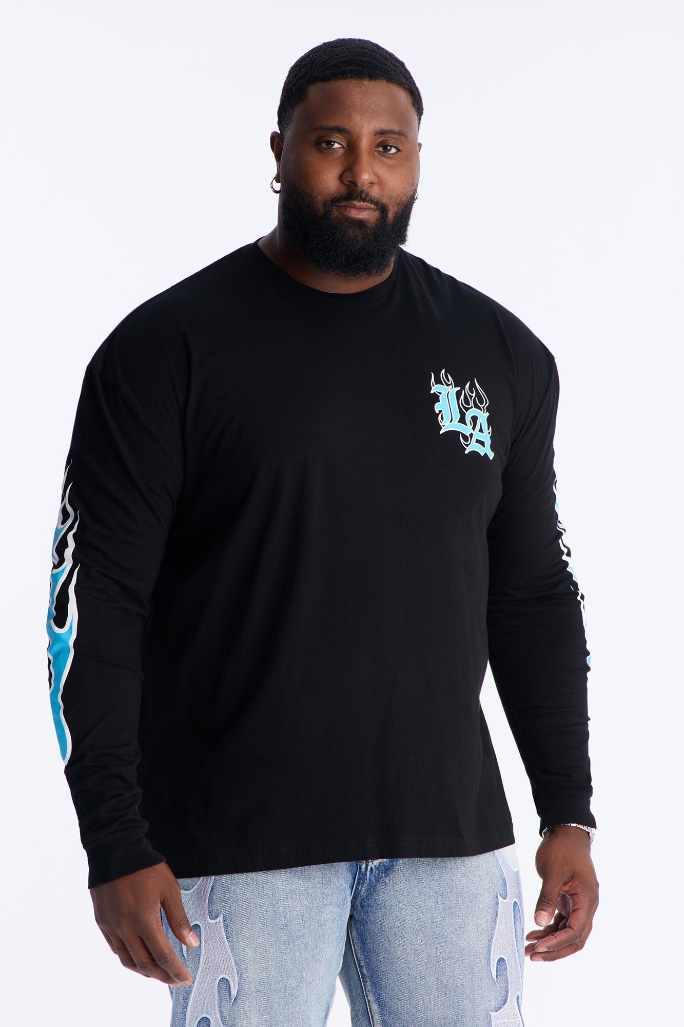 LA Boxy Long Sleeve Tee - Black