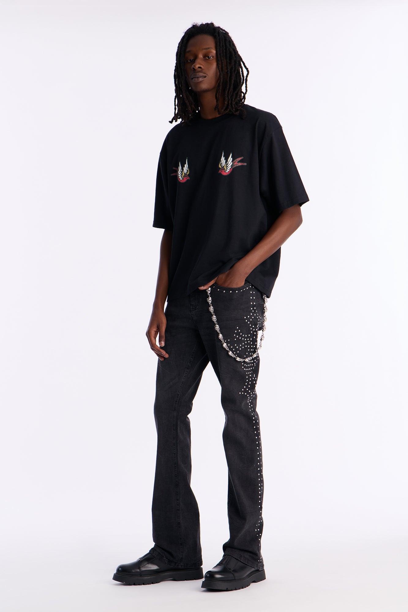 Freedom Flyer Boxy Short Sleeve Tee - Black