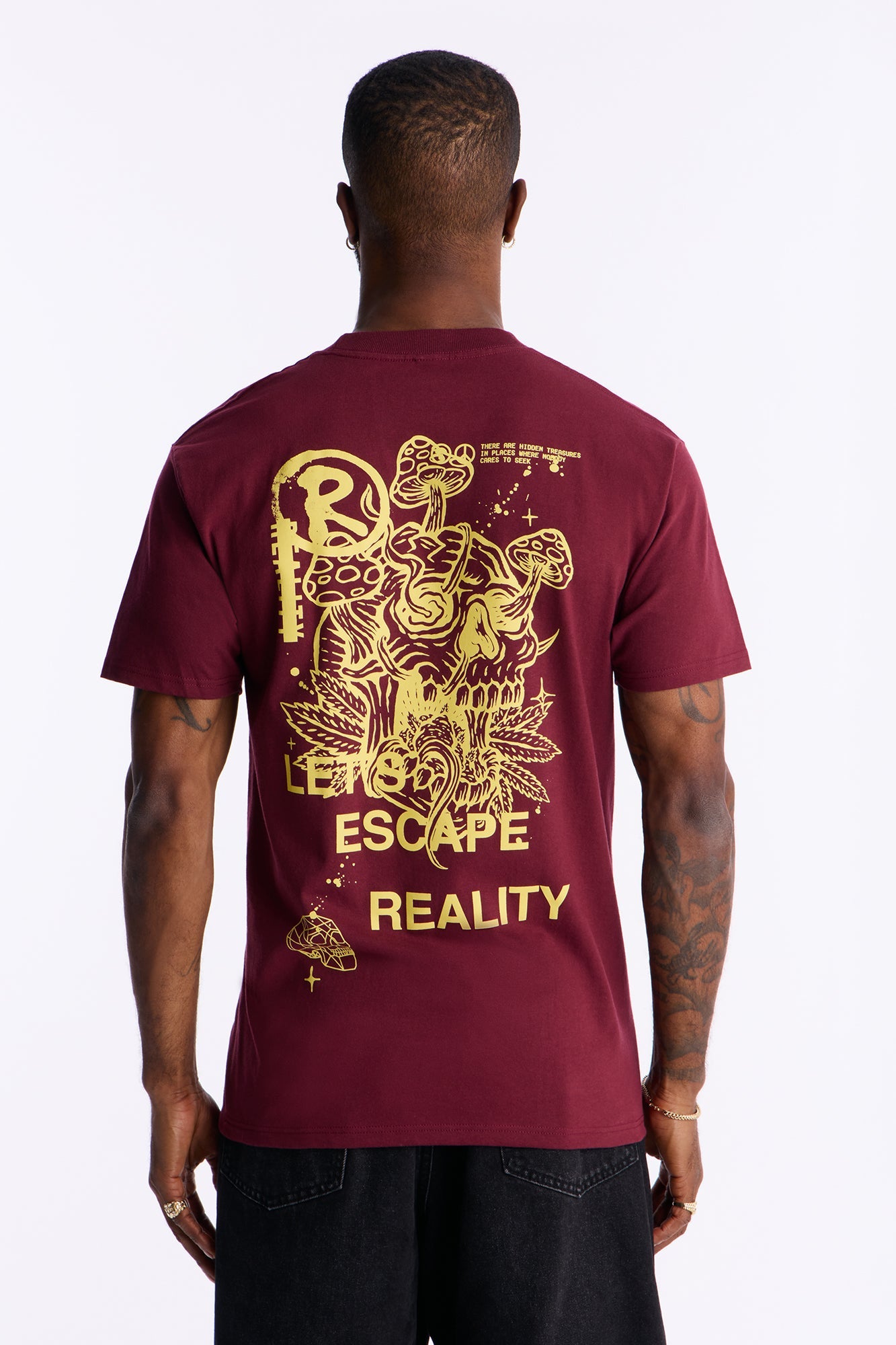 Lets Escape Reality Short Sleeve Tee - Burgundy
