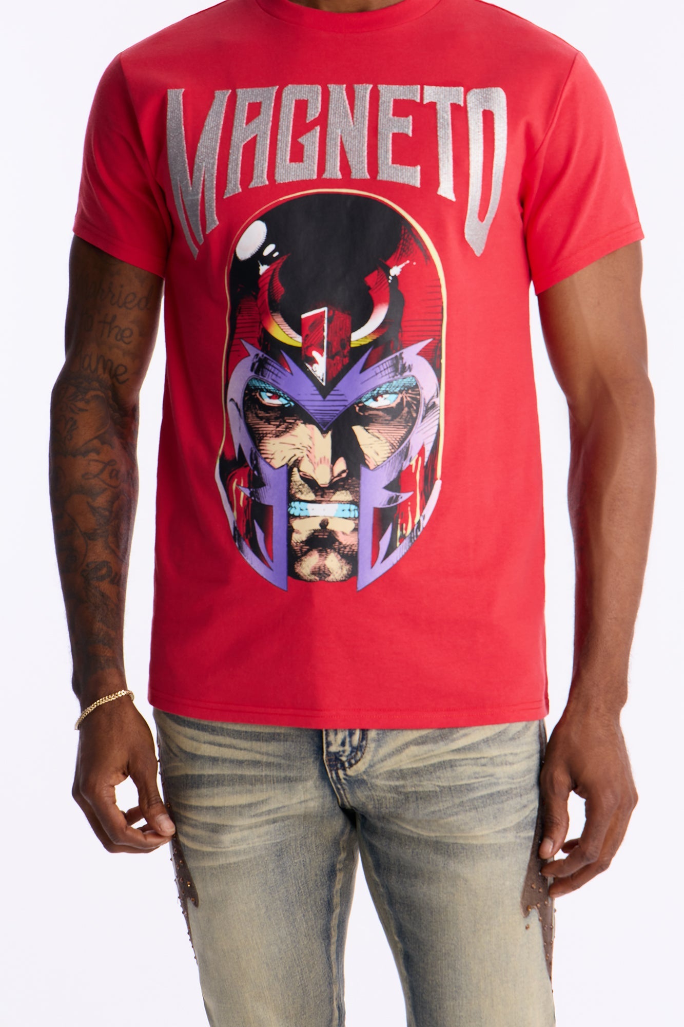 Magento Embroidered Short Sleeve Tee - Red