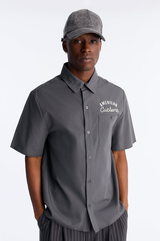 American Customs Mechanic Button Up Shirt - Black