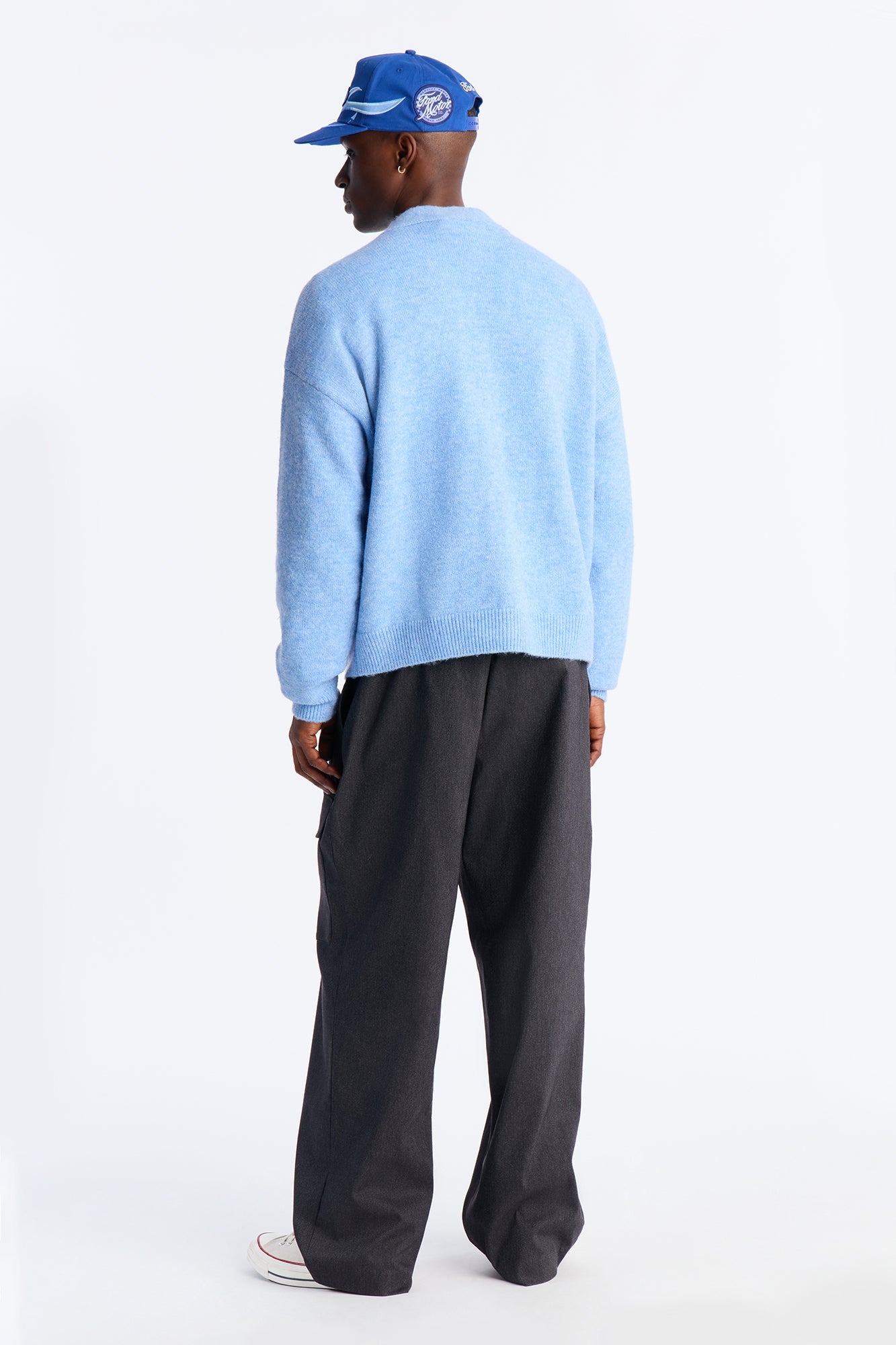 Cropped Harbor Ash Cardigan - Light Blue
