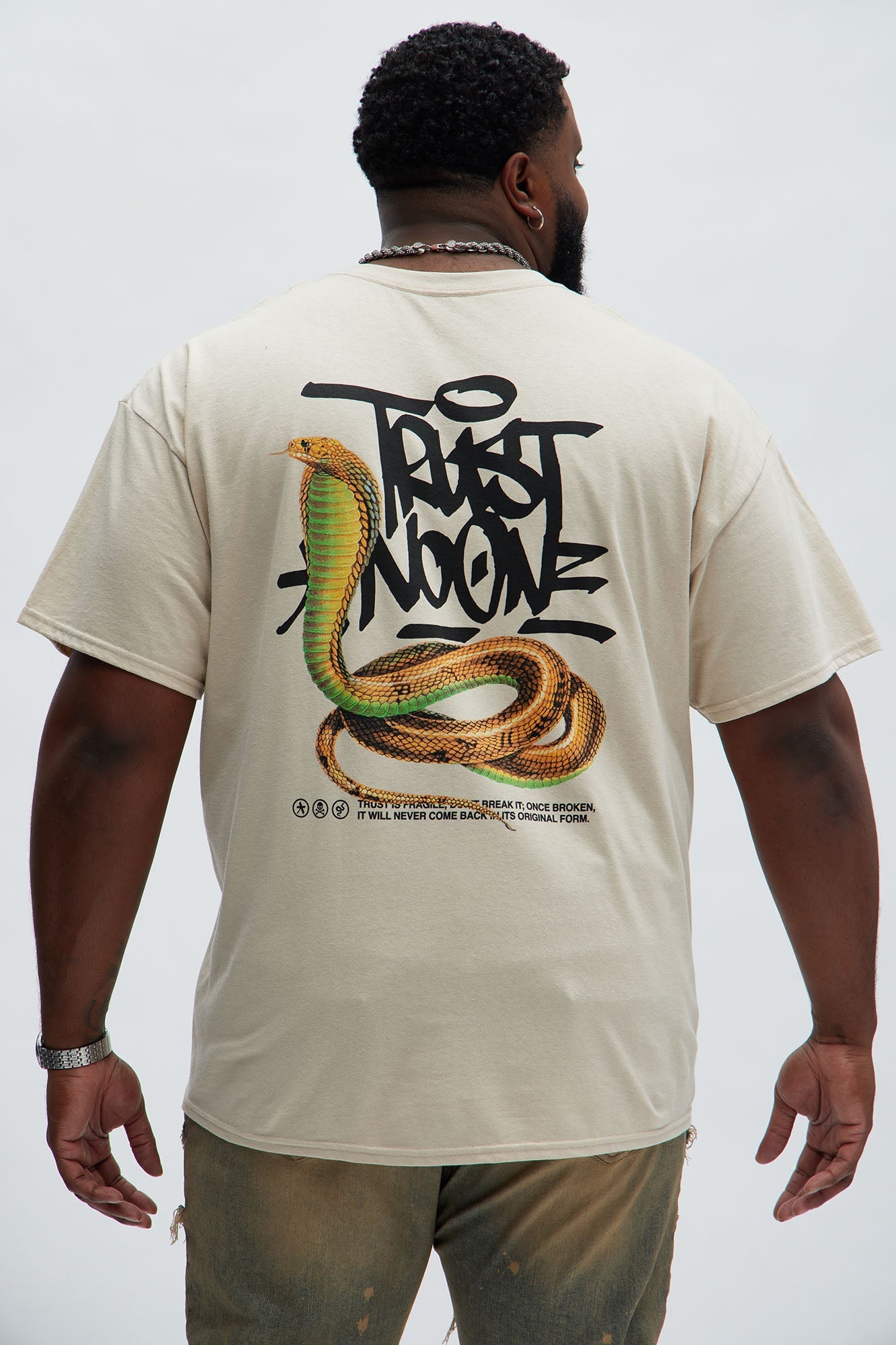 Beware Of Snakes Short Sleeve Tee - Tan
