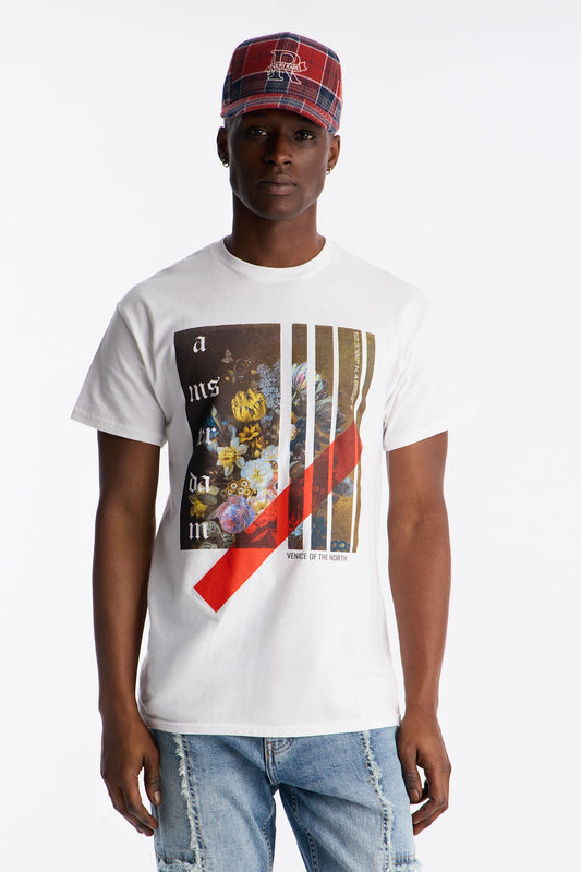 Amsterdam Floral Arrangement Short Sleeve Tee - White