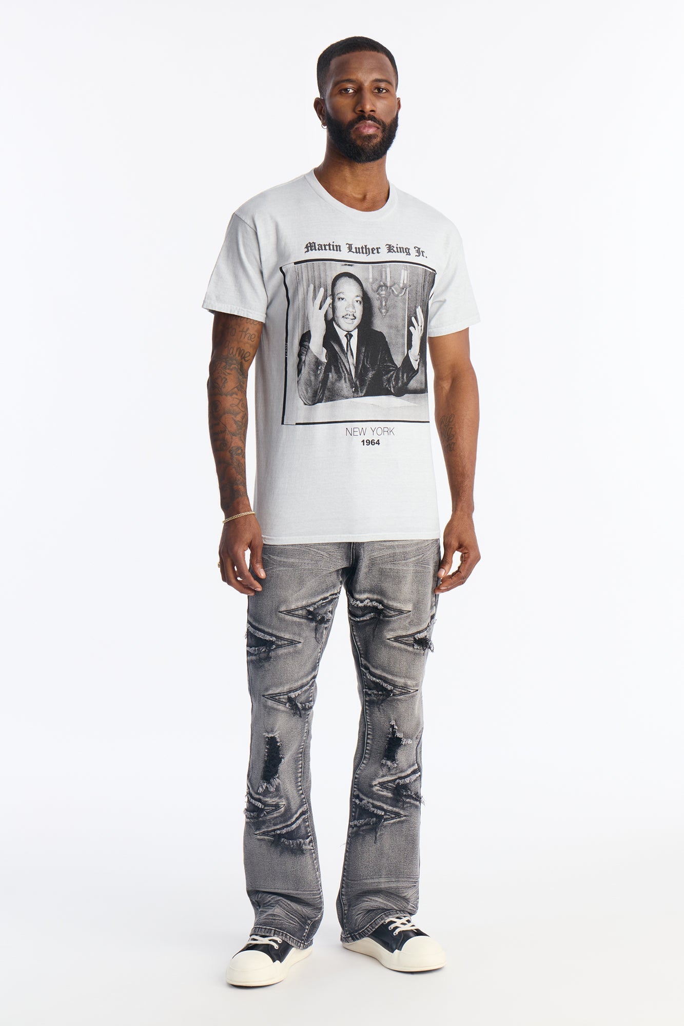 The King 1964 Puff Print Short Sleeve Tee - Grey