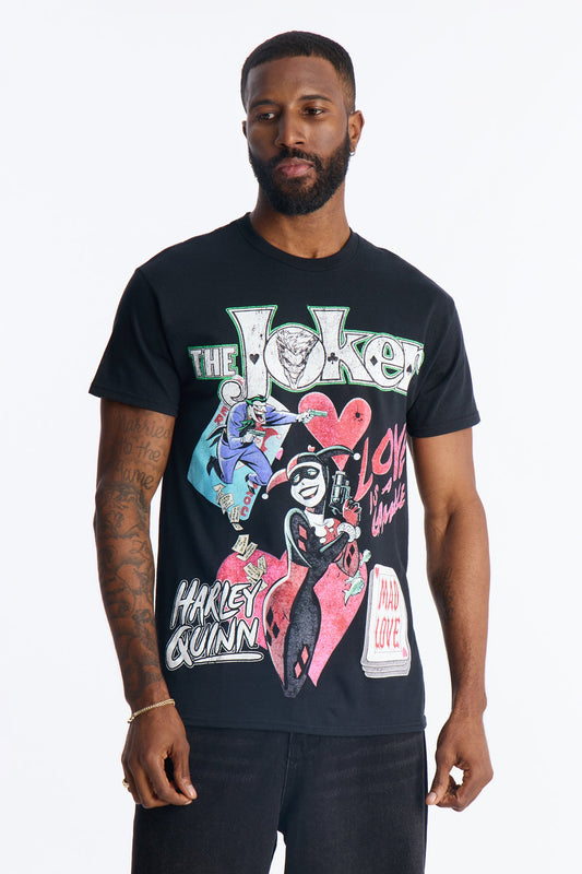 The Joker And Harley Mad Love Short Sleeve Tee - Black
