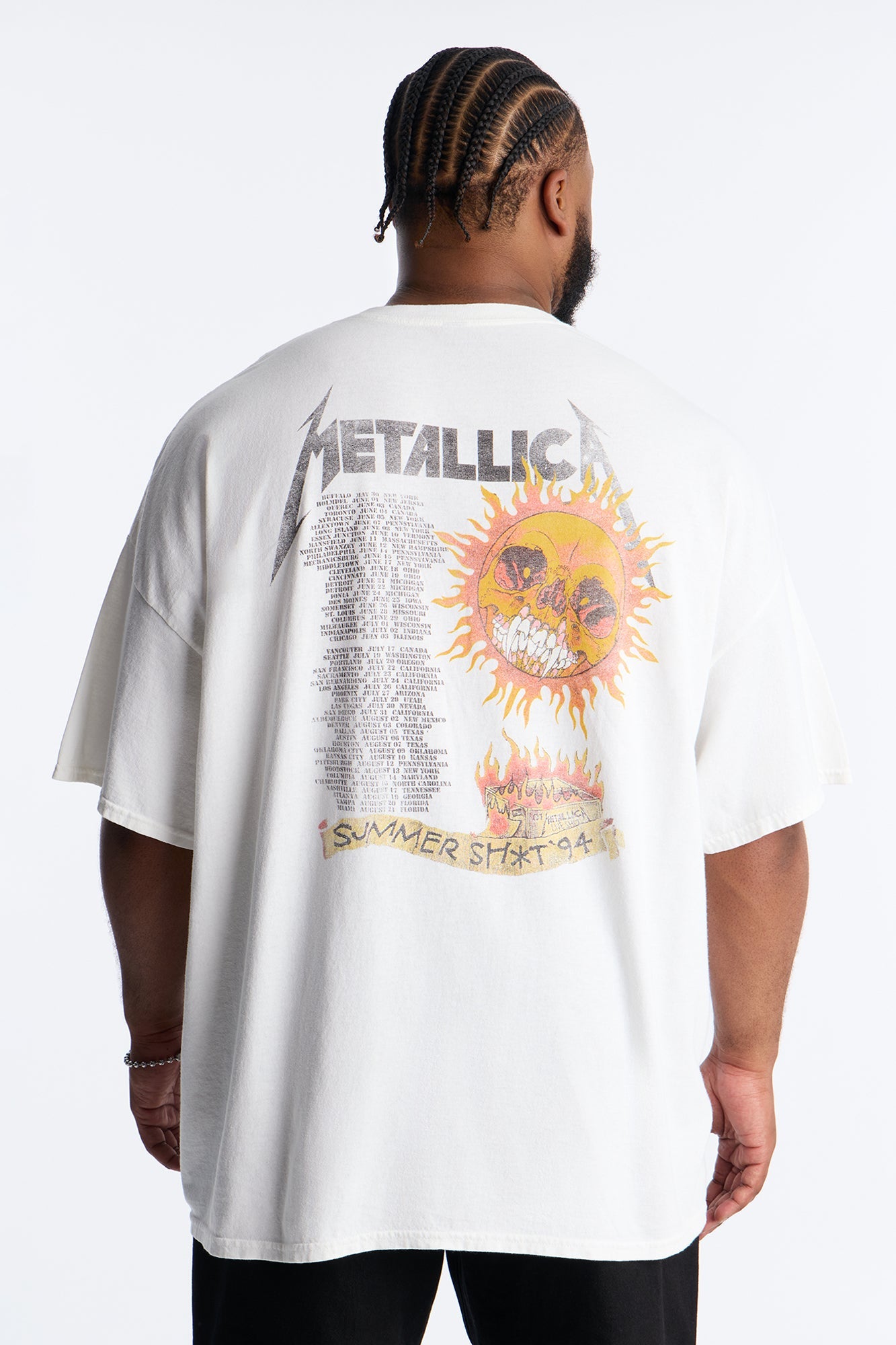 Metallica Summer Of '94 Foil Print Short Sleeve Tee - White