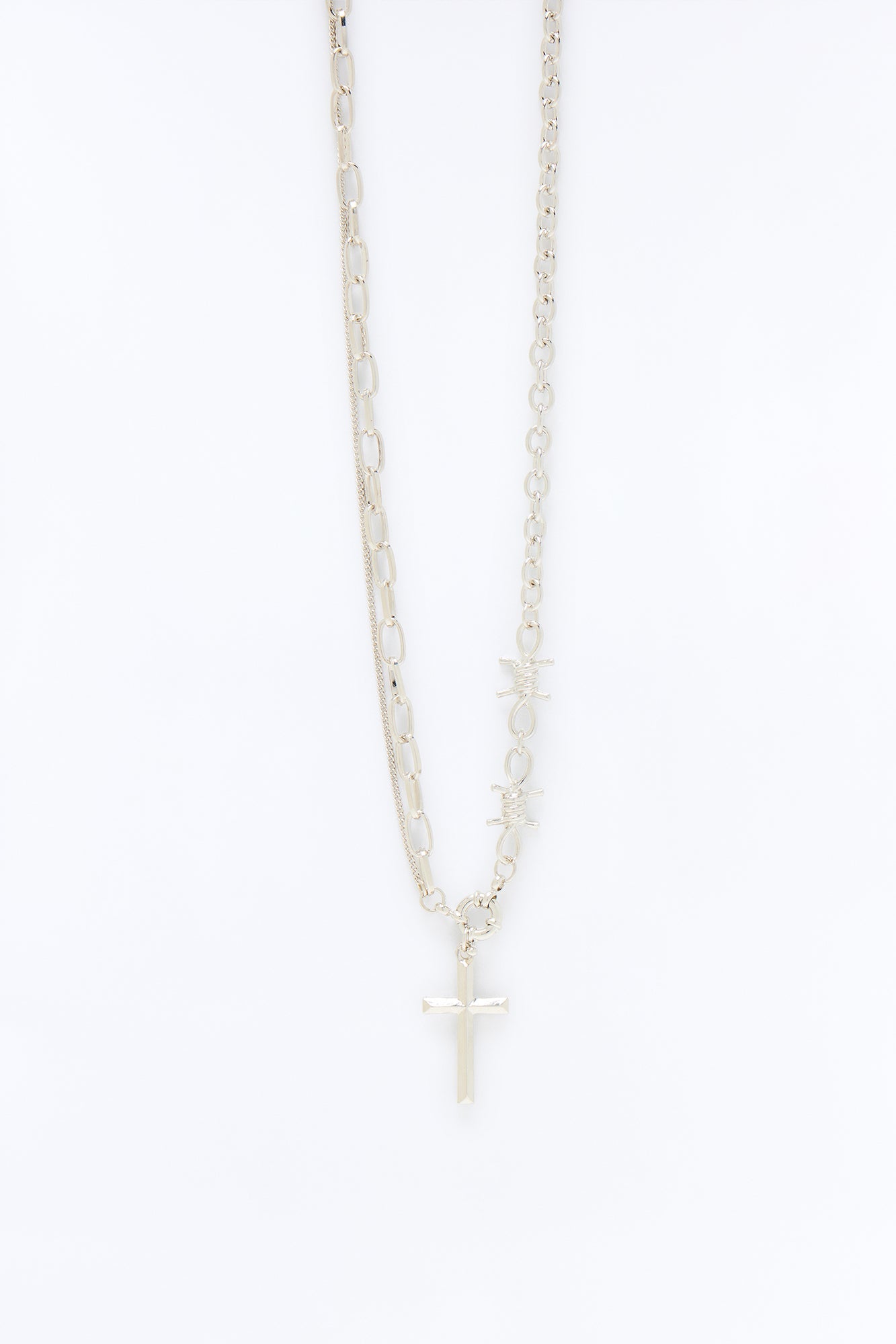 Crown of Thorns Chain Necklace - Silver