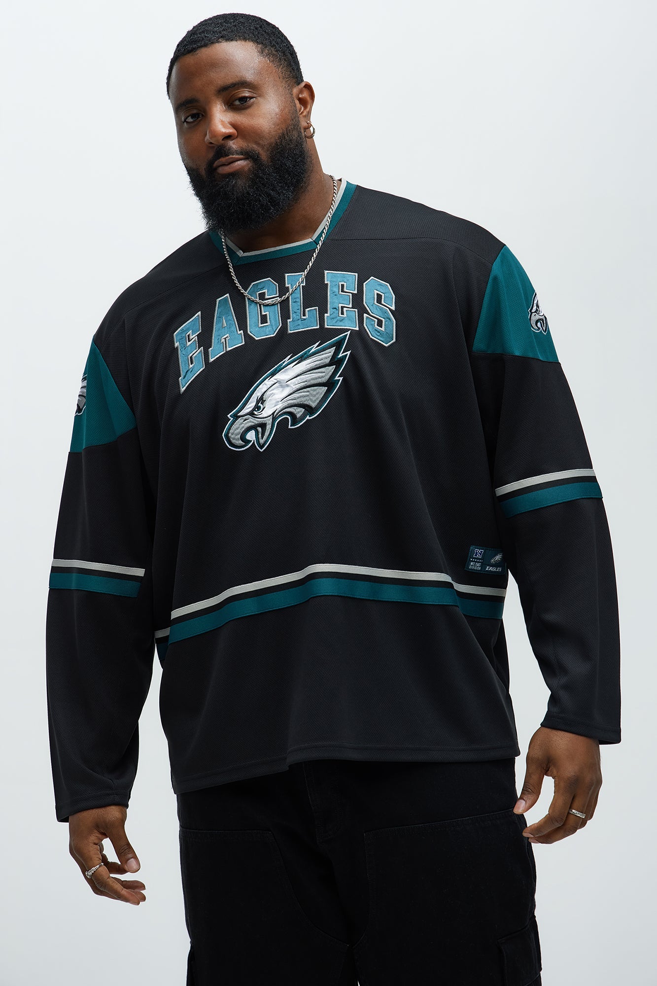 Eagles Hat Trick Hockey Top - Black/Green