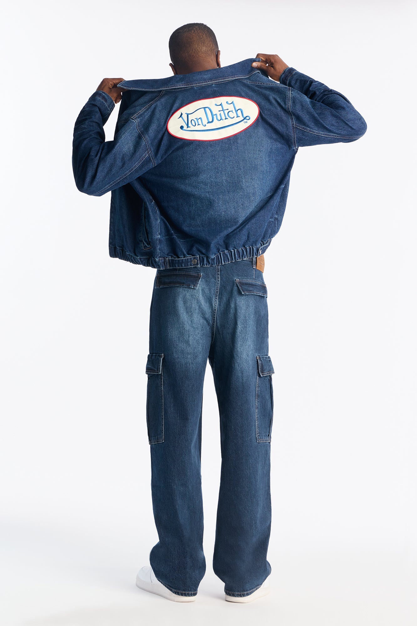 Von Dutch Americana Zip Up Denim Jacket - Dark Wash