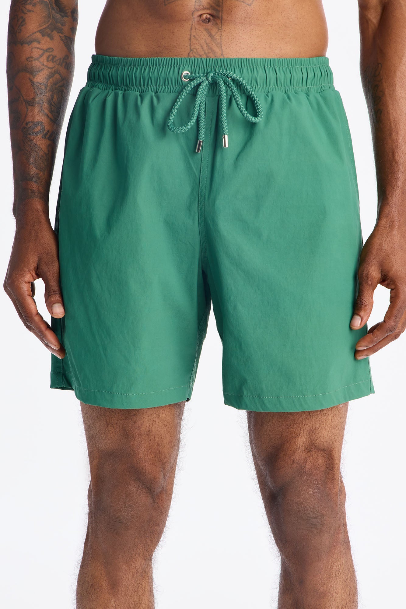 Montez Stretch Swim Trunk 7″ - Hunter Green