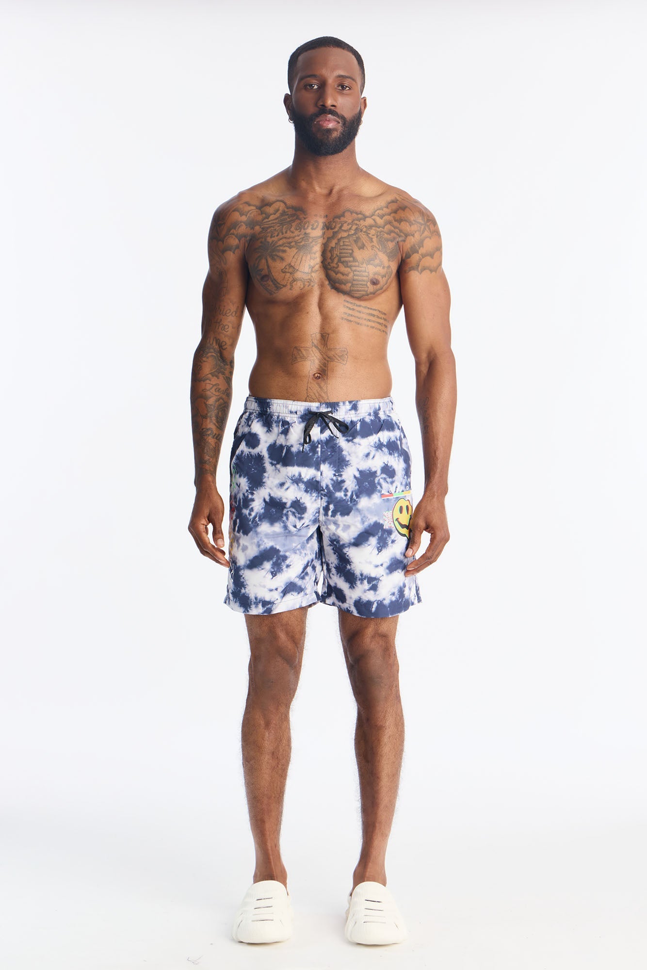 Drip Smiley Swim Trunk 7″ - Navy