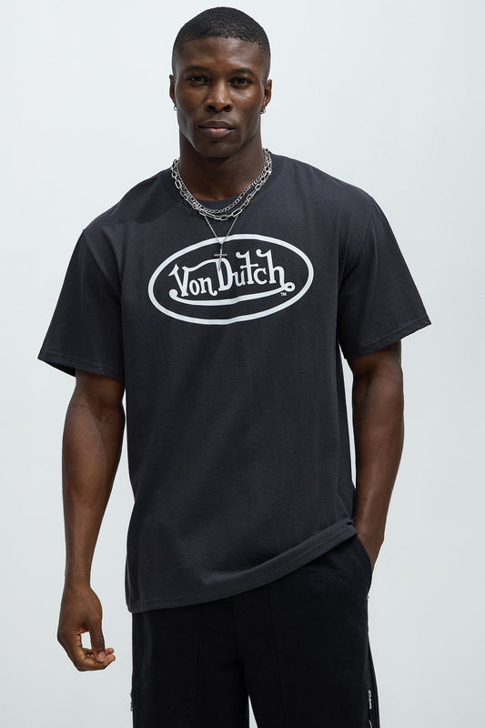 Von Dutch Logo Short Sleeve Tee - Charcoal