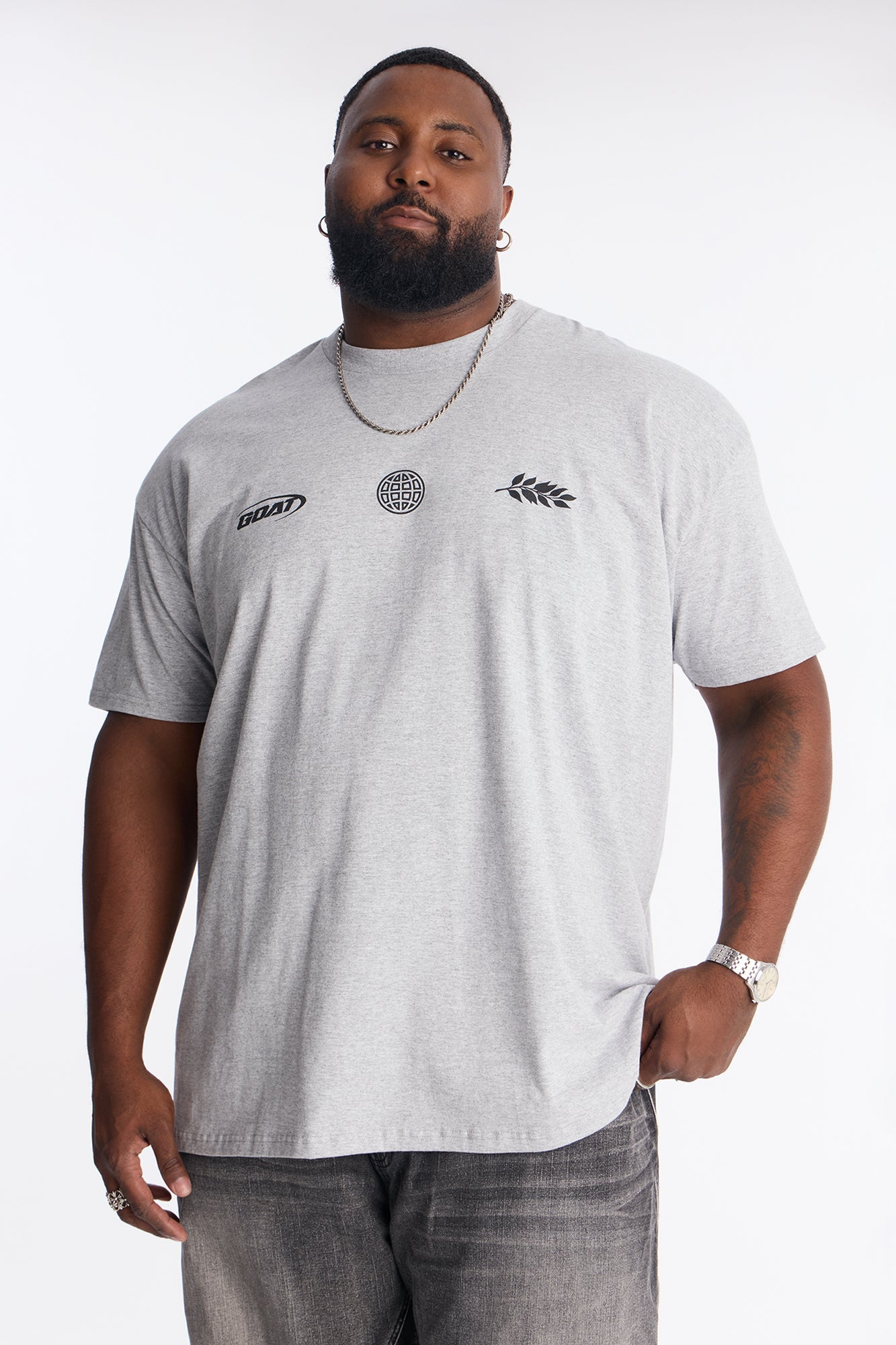 GOAT Forever Worldwide Short Sleeve Tee - Heather Grey